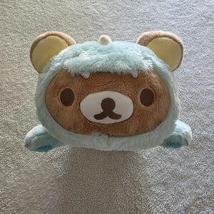 Rilakkuma San-X Original Plays with Dino Laydown Series Plush, GUC - Soft Green